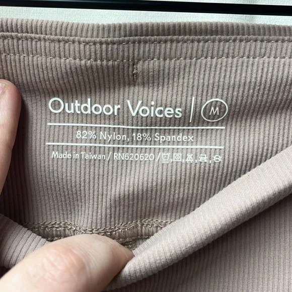 Outdoor Voices Mocha Pink SuperForm Rib Flare Pants- M - Picture 6 of 7